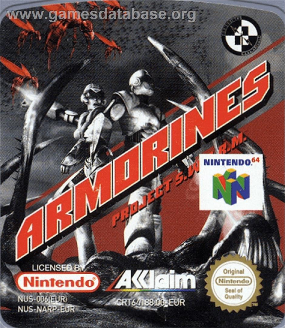 Armorines: Project S.W.A.R.M. - Nintendo N64 - Artwork - Cartridge Top