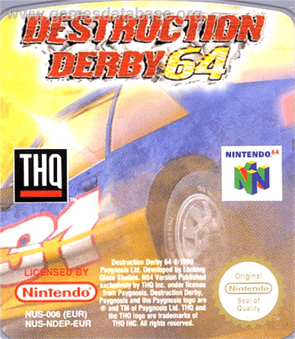 Destruction Derby 64 - Nintendo N64 - Artwork - Cartridge Top