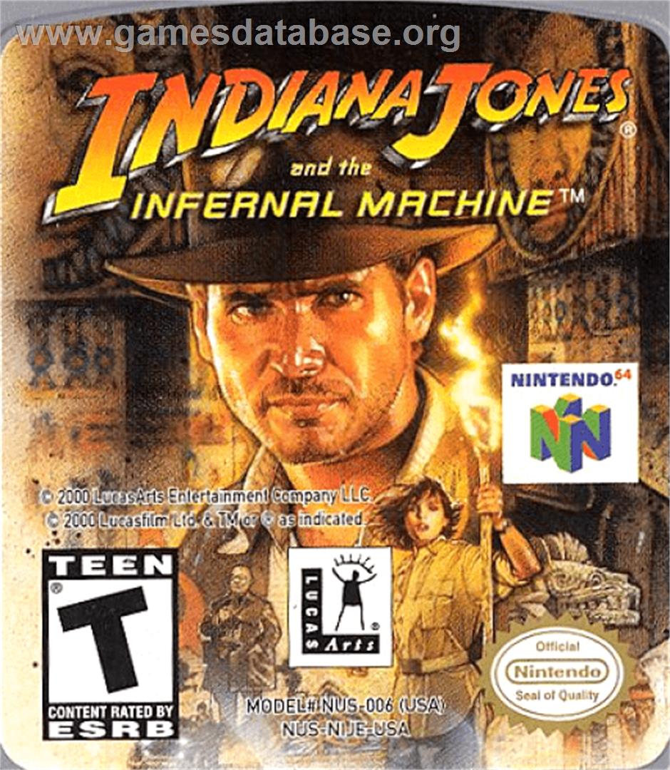 Indiana Jones and the Infernal Machine - Nintendo N64 - Artwork - Cartridge Top