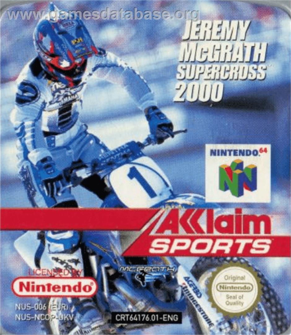 Jeremy McGrath Supercross 2000 - Nintendo N64 - Artwork - Cartridge Top