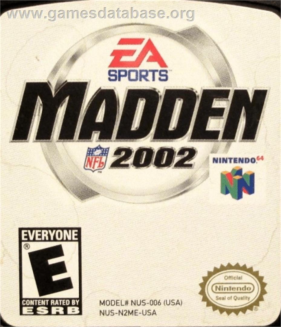 Madden NFL 2002 - Nintendo N64 - Artwork - Cartridge Top