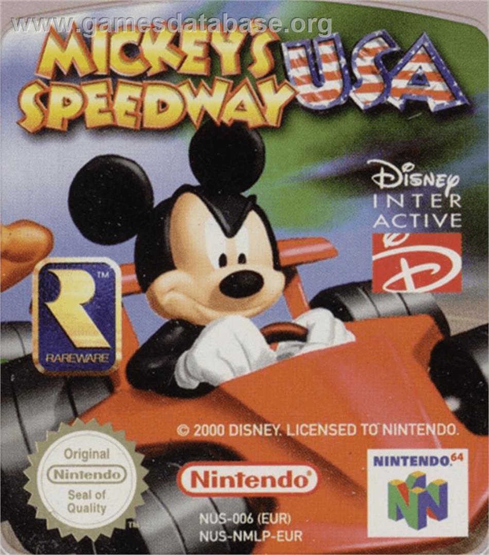 Mickey's Speedway USA - Nintendo N64 - Artwork - Cartridge Top