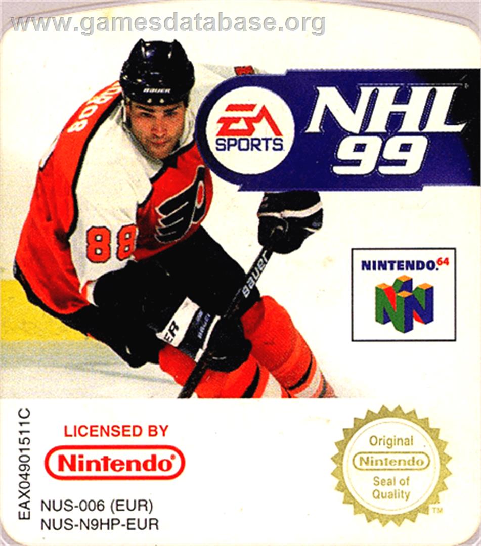 NHL 99 - Nintendo N64 - Artwork - Cartridge Top