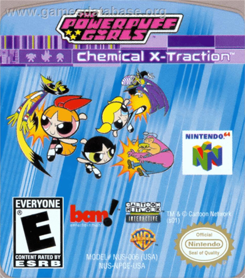 Powerpuff Girls: Chemical X-Traction - Nintendo N64 - Artwork - Cartridge Top
