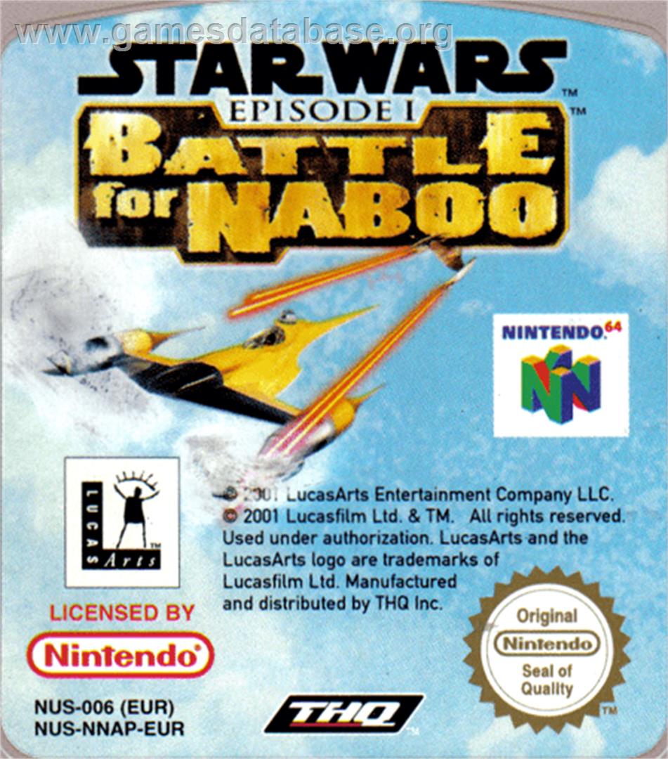 Star Wars: Episode I - Battle for Naboo - Nintendo N64 - Artwork - Cartridge Top