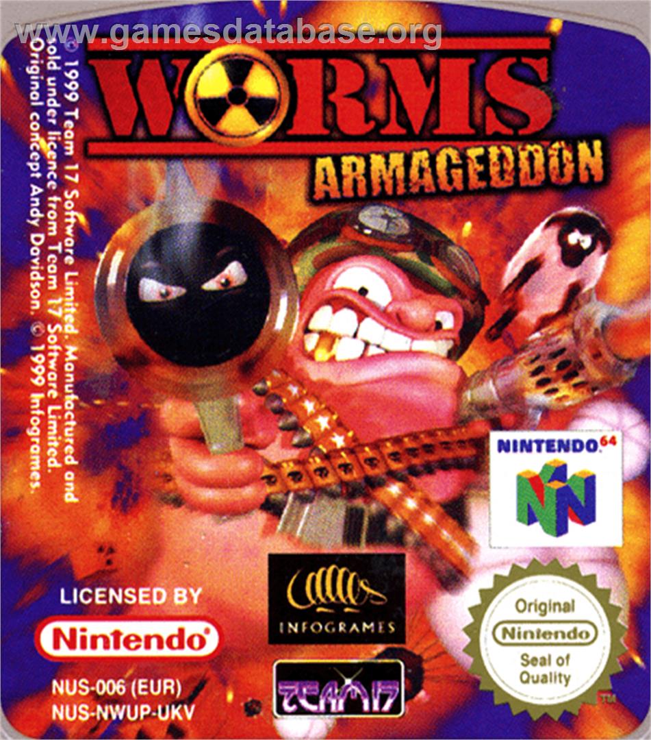 Worms Armageddon - Nintendo N64 - Artwork - Cartridge Top
