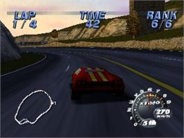In game image of Automobili Lamborghini on the Nintendo N64.