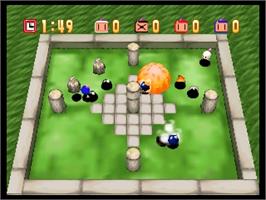 In game image of Bomberman 64 on the Nintendo N64.