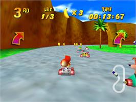 In game image of Diddy Kong Racing on the Nintendo N64.