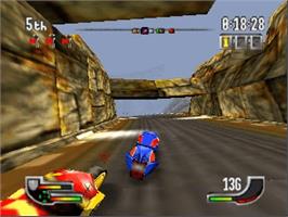 In game image of Extreme G on the Nintendo N64.