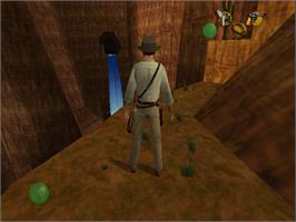 In game image of Indiana Jones and the Infernal Machine on the Nintendo N64.