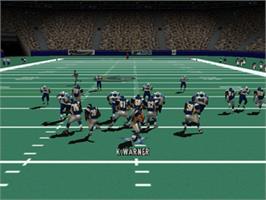 In game image of Madden NFL 2001 on the Nintendo N64.