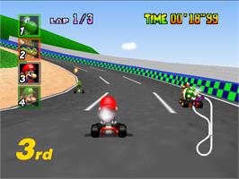 In game image of Mario Kart 64 on the Nintendo N64.