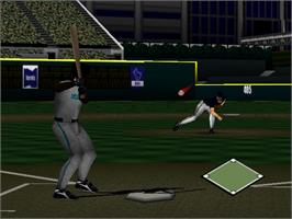 In game image of Mike Piazza's StrikeZone on the Nintendo N64.