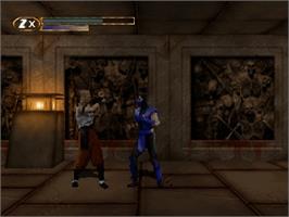 In game image of Mortal Kombat Mythologies: Sub-Zero on the Nintendo N64.