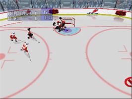 In game image of NHL Breakaway 98 on the Nintendo N64.