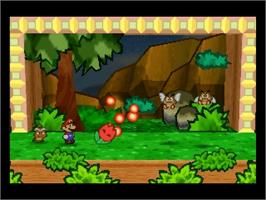 In game image of Paper Mario on the Nintendo N64.