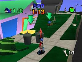 In game image of Paperboy on the Nintendo N64.