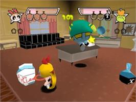 In game image of Powerpuff Girls: Chemical X-Traction on the Nintendo N64.
