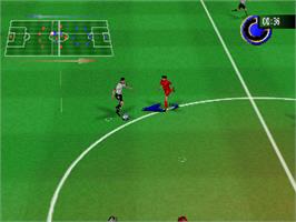 In game image of RTL World League Soccer 2000 on the Nintendo N64.