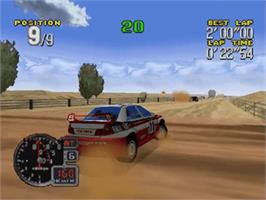 In game image of Rally Challenge 2000 on the Nintendo N64.