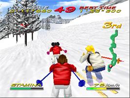 In game image of Snow Speeder on the Nintendo N64.