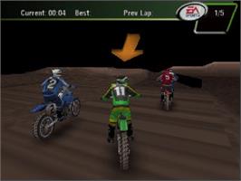 In game image of Super Cross 2000 on the Nintendo N64.