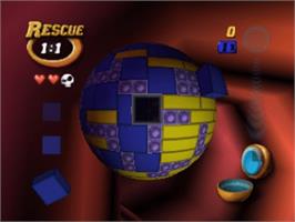 In game image of Tetrisphere on the Nintendo N64.
