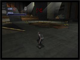 In game image of Tony Hawk's Pro Skater on the Nintendo N64.