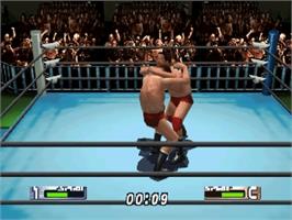 In game image of Virtual Pro Wrestling 2: Oudou Keishou on the Nintendo N64.