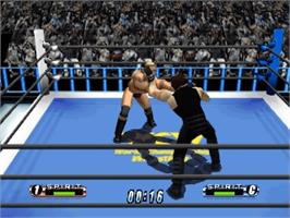 In game image of Virtual Pro Wrestling 64 on the Nintendo N64.