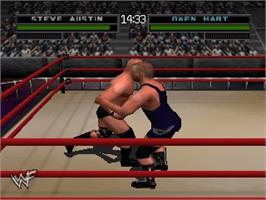 In game image of WWF War Zone on the Nintendo N64.