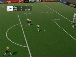 In game image of World Cup 98 on the Nintendo N64.