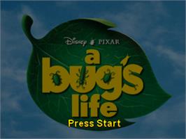 Title screen of A Bug's Life on the Nintendo N64.