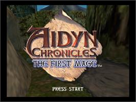 Title screen of Aidyn Chronicles: The First Mage on the Nintendo N64.