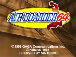 Title screen of Air Boarder 64 on the Nintendo N64.