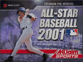 Title screen of All-Star Baseball 2001 on the Nintendo N64.