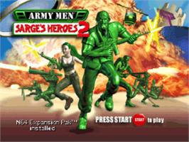 Title screen of Army Men: Sarge's Heroes 2 on the Nintendo N64.