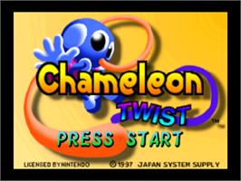 Title screen of Chameleon Twist on the Nintendo N64.