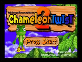Title screen of Chameleon Twist 2 on the Nintendo N64.