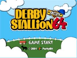 Title screen of Derby Stallion 64 on the Nintendo N64.
