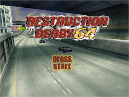 Title screen of Destruction Derby 64 on the Nintendo N64.