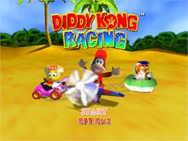 Title screen of Diddy Kong Racing on the Nintendo N64.