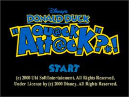 Title screen of Donald Duck: Goin' Quackers on the Nintendo N64.