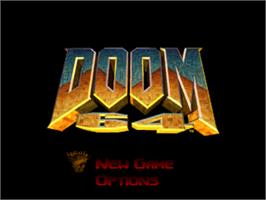 Title screen of Doom 64 on the Nintendo N64.