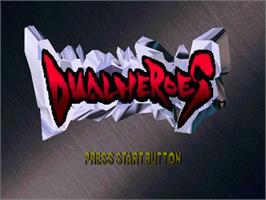 Title screen of Dual Heroes on the Nintendo N64.