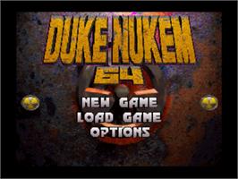 Title screen of Duke Nukem 64 on the Nintendo N64.