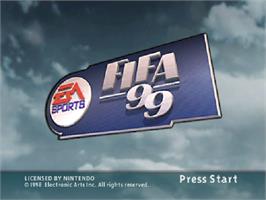 Title screen of FIFA 99 on the Nintendo N64.