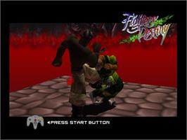 Title screen of Fighters Destiny on the Nintendo N64.