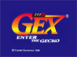 Title screen of Gex: Enter the Gecko on the Nintendo N64.